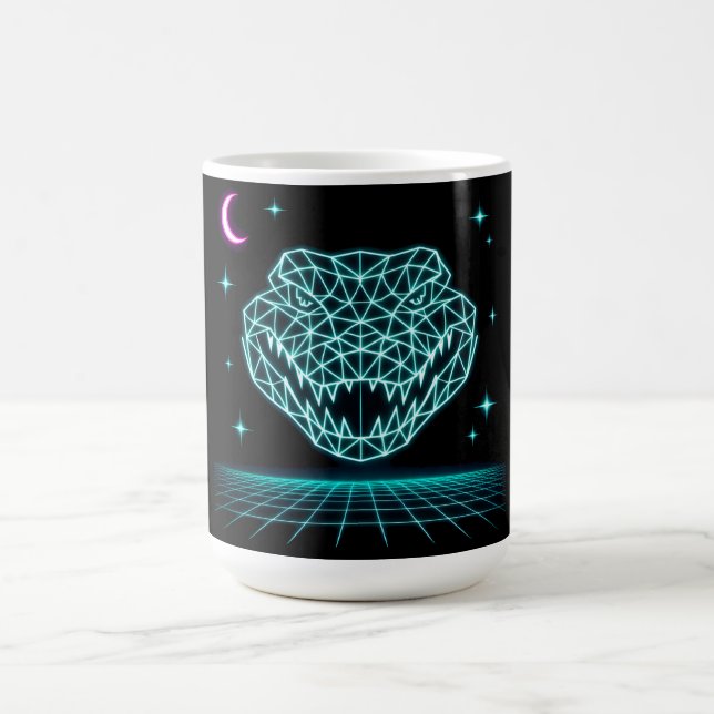 Neon Krokodil Synthwave - Retro Sumpkung Kaffemugg (Center)