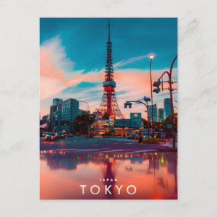 Neon Krona av Tokyo: Tokyo Tower i hjärtat 2026 Helg Vykort