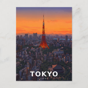 Neon Krona över Tokyo: Tokyo Tower i hjärtat 2026 Helg Vykort