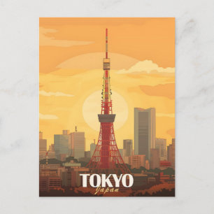 Neon Krona över Tokyo: Tokyo Tower i hjärtat 2026 Helg Vykort