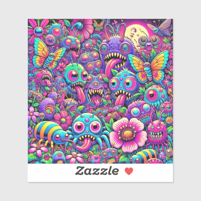 Neon Kryp Invasion Klistermärken (Ark)