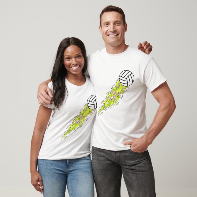 neon lågor volleyboll t-shirt (Unisex)