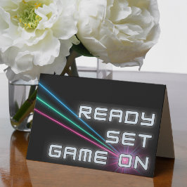 Neon Lasertaggning Födelsedagsfest Tack Kort