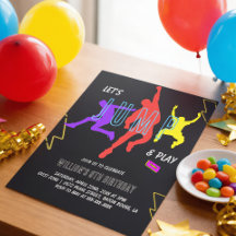 Neon Låt oss Jump Barns födelsedag Party
