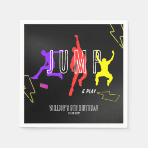 Neon Låt oss jump Kids Colorful Födelsedagsfest Pappersservett