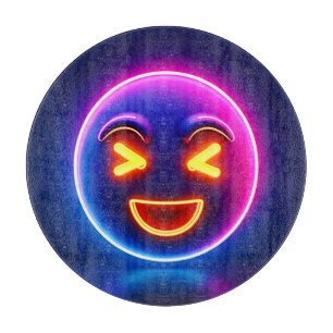 Neon Laughing Emoji Joy