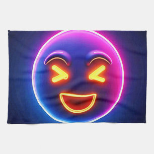 Neon Laughing Emoji Joy Kökshandduk
