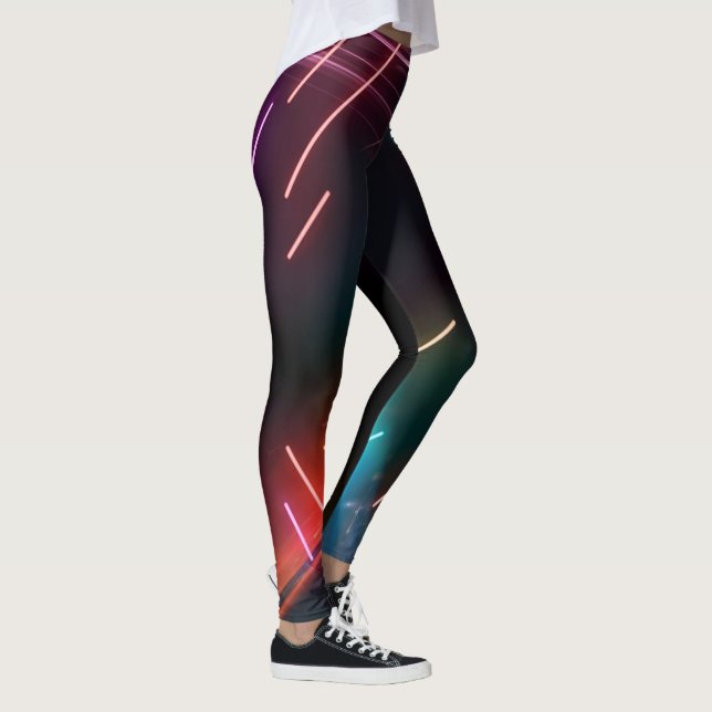 Neon Led Artistic Black Women's Leggings (Höger)