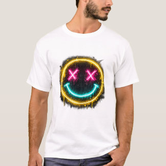 Neon Leende Ansikte T Shirt