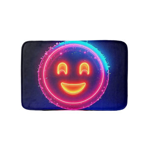 Neon Leende: Ljusdesign med strålande glans Badrumsmatta