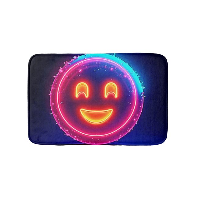 Neon Leende: Ljusdesign med strålande glans Badrumsmatta (Framsidan)