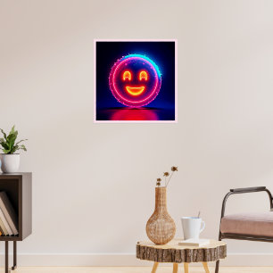 Neon Leende: Ljusdesign med strålande glans Poster