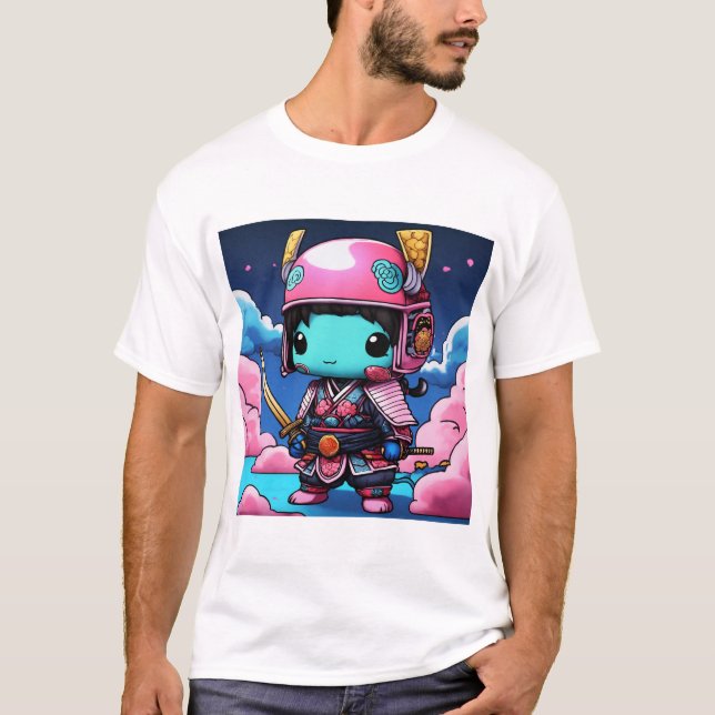 Neon Legends: Chibi Ninja Gudom i Koi Armor T Shirt (Framsida)
