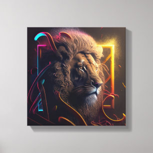 Neon Lejon - Motivational Graffiti Stil Realism Canvastryck