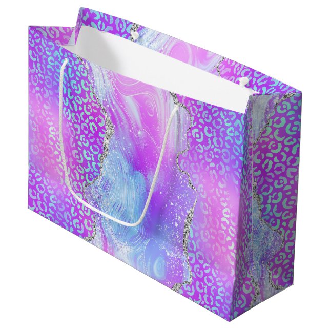 Neon Leopard Agat | Glamour Abstrakt Stendesign (Framsidan Vinklad)