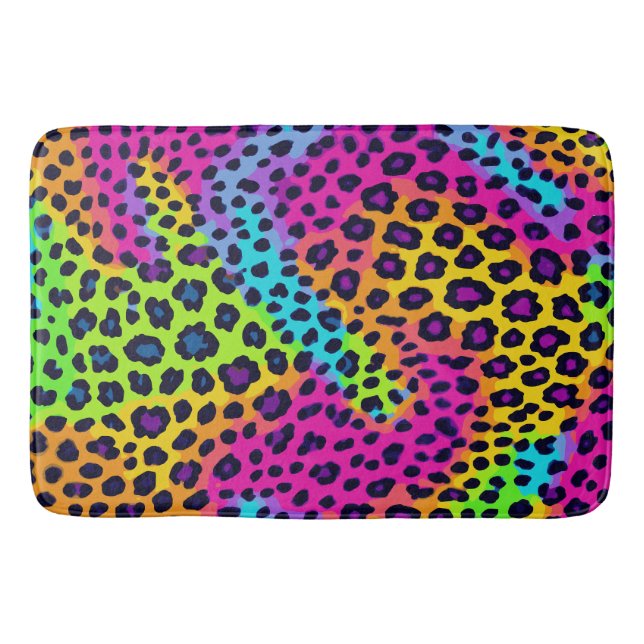 Neon Leopard Print Badrumsmatta (Framsidan)