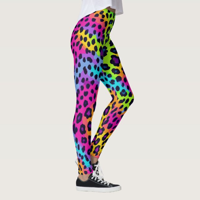 Neon Leopard Print Leggings (Höger)