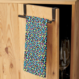Neon Leopard Spots Mönster Kökshandduk
