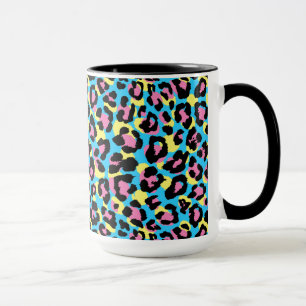 Neon Leopard Spots Mönster Mugg