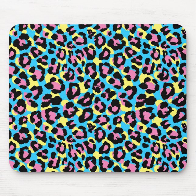 Neon Leopard Spots Mönster Musmatta (Framsidan)
