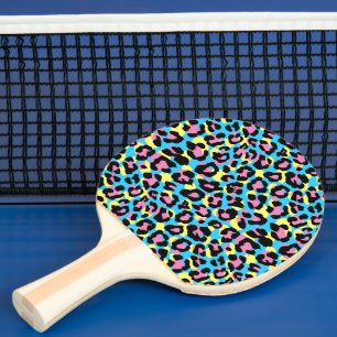 Neon Leopard Spots Mönster Pingisracket