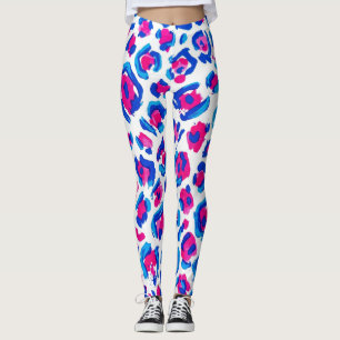 Neon Leopardskrivmönster Leggings