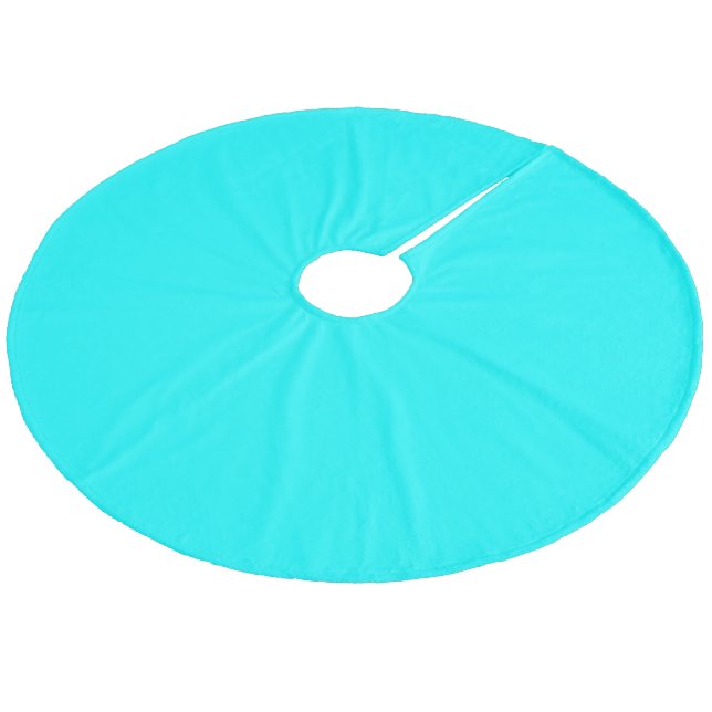 Neon Light Blue 00ffff Julgransmatta Fleece (Vinklad)