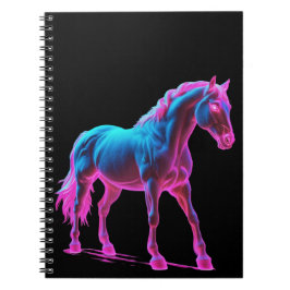 Neon Light Horse Sculpture Anteckningsbok