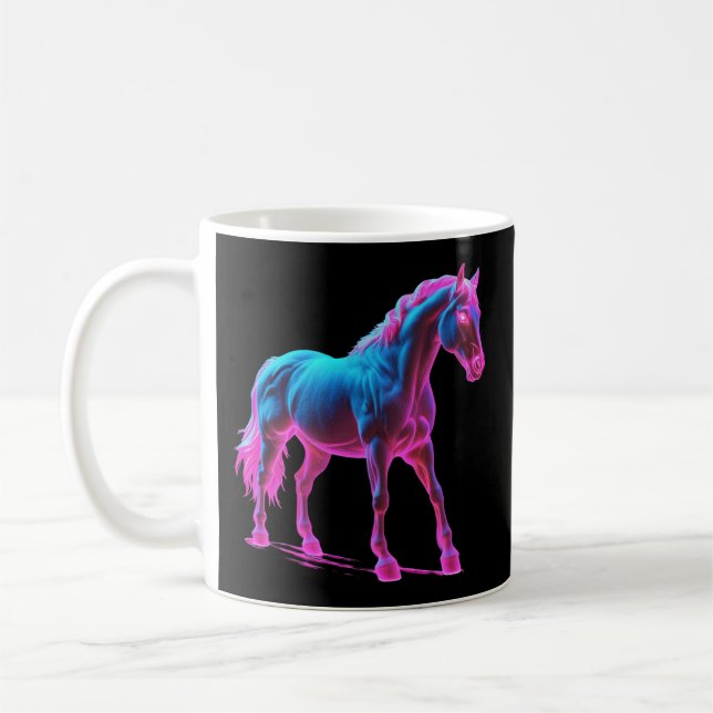 Neon Light Horse Sculpture Kaffemugg (Vänster)