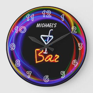 Neon Light Private Home Personlig Pub Clock Stor Klocka