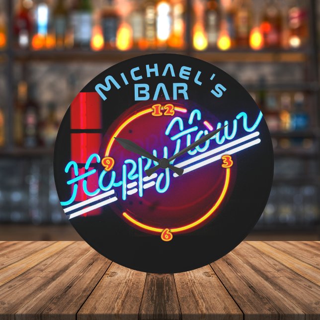 Neon Light PUB Personlig SIGN Man Cave Stor Klocka (Skapare uppladdad)