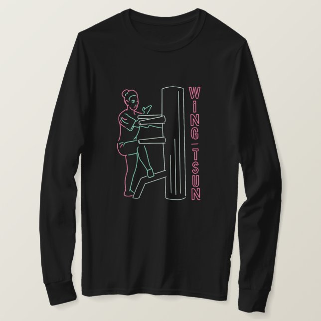 Neon Light Sign - Vinge Tsun Woman Wooden Dummy T Shirt (Design framsida)
