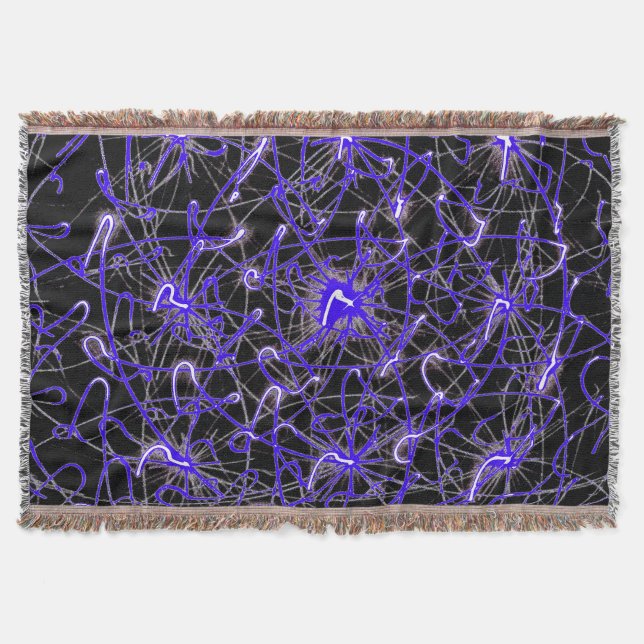 Neon Light Trails – Premium Woven Blanket Filt (Framsidan)