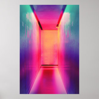 Neon Lighting Shock rosa Photography Ljusa färger Poster