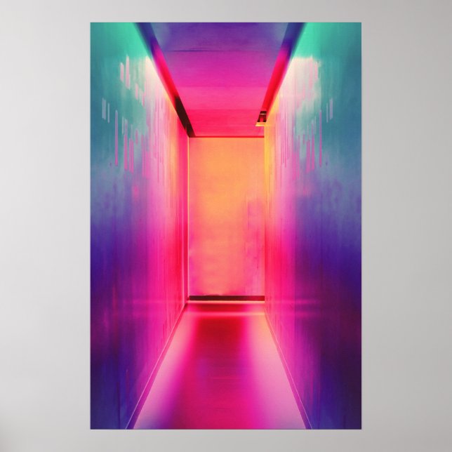 Neon Lighting Shock rosa Photography Ljusa färger Poster (Framsidan)