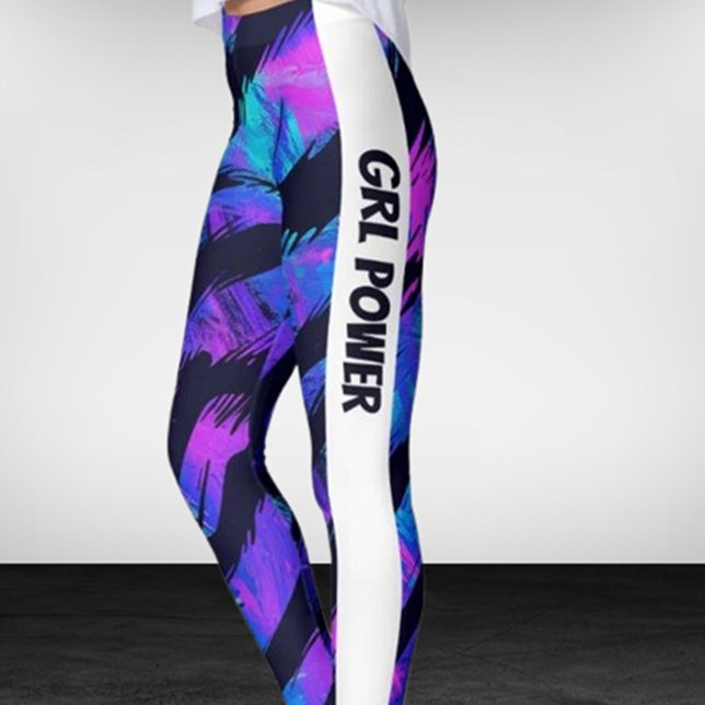Neon Lila Animal GRL Power Leggings (Embrace your inner strength with our Neon Purple Animal GRL Power Leggings.)