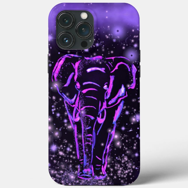 Neon Lila Elephant iphone case (Baksida)