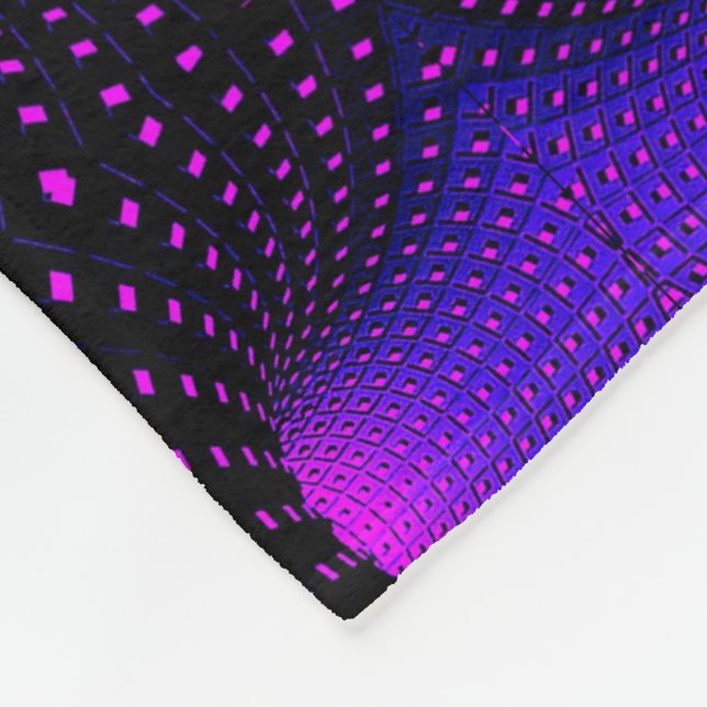 Neon Lila Geometrisk Filta Fleecefilt (Hörn)