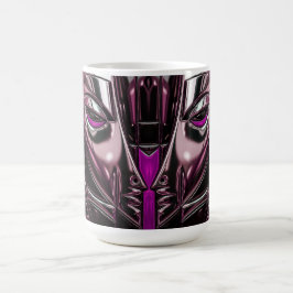 Neon lila metallporträtt kaffemugg