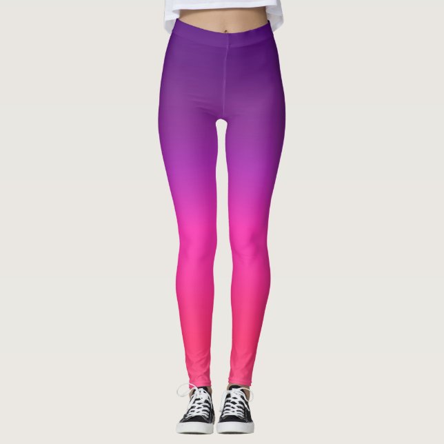 Neon Lila och rosa Combre abstrakt utformning Leggings (Framsida)