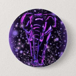 Neon Lila Rosa Elefant Knapp