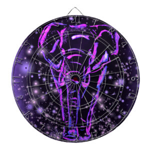 Neon Lila Rosa Elephant Walking at Starry Night Darttavla