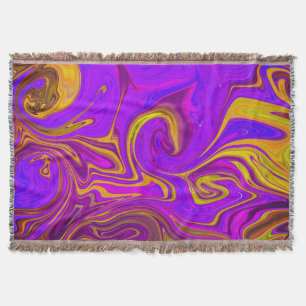 Neon Lila Rosa Gult Abstract Design Filt