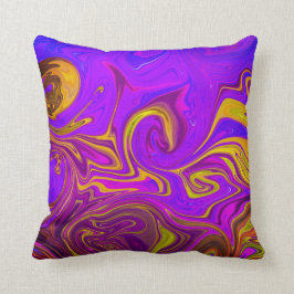Neon Lila Rosa Gult Abstract Design Kudde