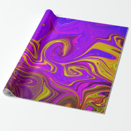 Neon Lila Rosa Gult Abstract Design  Presentpapper