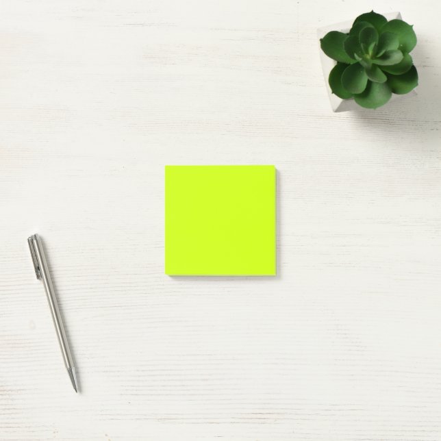 Neon Lime Enfärgad Minimalistisk  Post-it Block (Kontor)