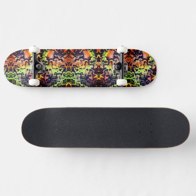 Neon Lime Fire Skateboard (Horz)