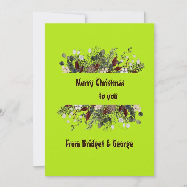 neon lime green skandinavian wandechristmas card (Framsida)