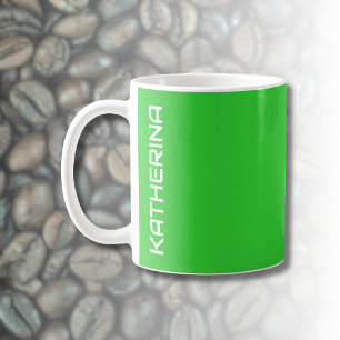Neon Lime Green Solid Färg Klassisk Personlig Kaffemugg