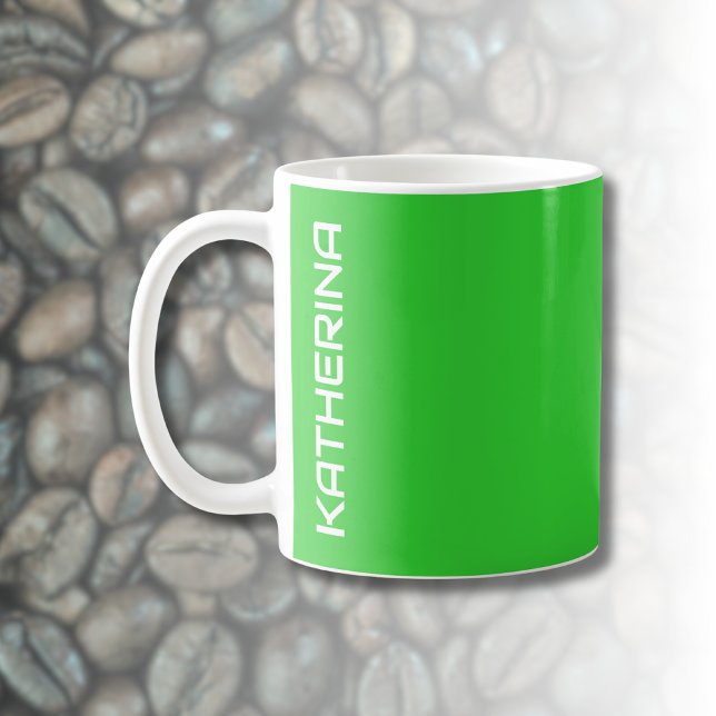 Neon Lime Green Solid Färg |Klassisk Personlig Kaffemugg (Skapare uppladdad)